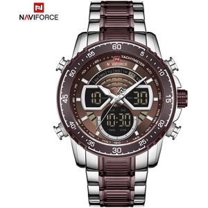 Naviforce Mannen Horloge Grote Wijzerplaat Sport Horloges Heren Chronograaf Led Digitale Quartz Horloge Datum Mannelijke Klok Relogio Masculino