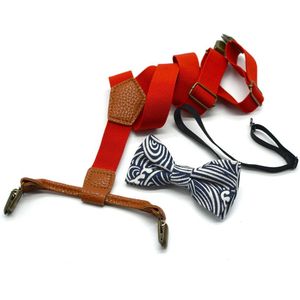 Strikjes Bretels Jongens Broek StrapTirantes Bebe Bretelles Enfant 4 Clip kinderen Gedrukt Strikjes Elastische Elastische Bretels Baby
