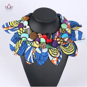 Ankara Knop Bib Knop Oorbellen Statement Ketting Tribal Ketting Handgemaakte Bloemvorm Afrikaanse Sieraden WYA063