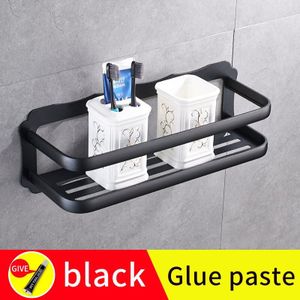 Badkamer Plank Organisator Black Wall Mounted Douche Storage Rack Holder Zwarte Lijm Pasta Wc Hoekplank Planken Levert