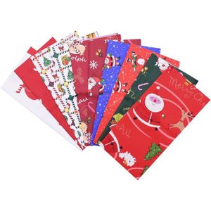 25*25Cm Kerst Patchwork Bloemen Kerstman Gedrukt Katoen Stof Diy Naaien Handgemaakte Quilten Materiaal Accessoires 5/10Pcs