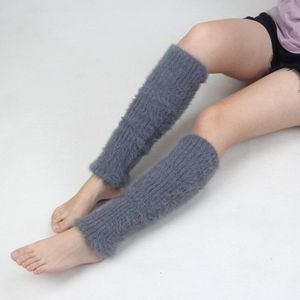Winter Laarzen Knit Beenwarmers Dikke Vrouwelijke Guetres Femme Knie Sokken Warme Lange Bontjas Mode Indoor Home Stijl