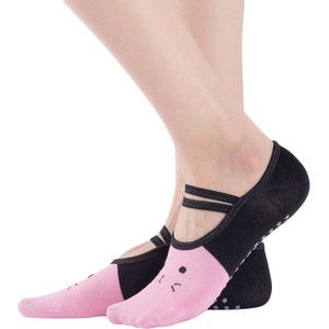 Vrouwen Bandage Yoga Sokken Anti-Slip Quick-Droog Demping Pilates Ballet Sokken Voor Mannen &amp; Vrouwen cartoon Kat Print Sokken