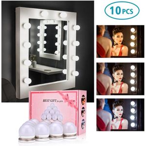 Make-Up Spiegel Ijdelheid Led Gloeilamp Hollywood Dimbare Spiegel Verlichting Lamp Kit Voor Kaptafel Diy Make-Up Lamp Licht