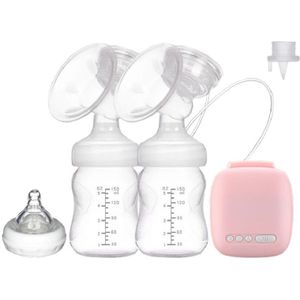 Elektrische Dubbele Borstkolf Set Met 2 Melk Flessen Baby Borstvoeding Assistent K92D