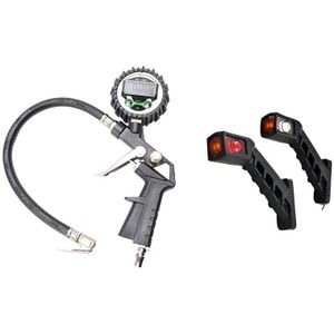 1x Digitale Air Bandenspanning Inflator Gauge & 2X 12/24 Volt Herstel Side Marker Overzicht Led Verlichting Lampen