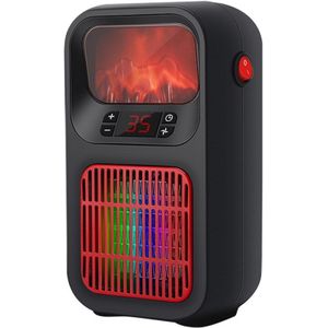 500W Mini Elektrische Kachel Heater Winter 3D Simulatie Vlam Warmer Ptc Keramische Verwarming Timing Verwarming Met Nachtlampje