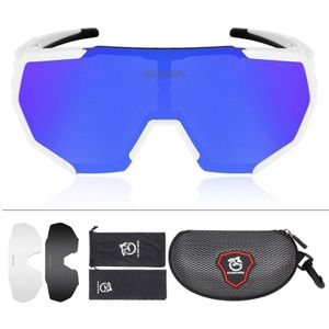 QUESHARK Gepolariseerde Fietsen Bril Voor Man Vrouwen Bike Eyewear Fietsen Zonnebril 3 Lens Mirrored UV400 Bril MTB