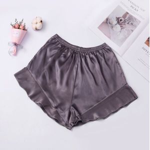 Dame Naadloze Verstoorde Veiligheid Broek Stretchy Pure Kleur Dunne Ademende Shorts Glossy Satijn Stoffen Elastische Taille Franse Knickers