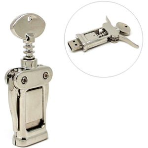 Mode Metalen Rvs Pen Drive Wijn Flesopener Usb 2.0 Pendrive 4Gb Usb Flash Drive 8Gb 16gb 32Gb 64Gb Memory Stick