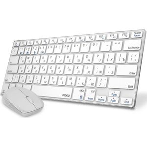Rapoo 9000M Mini Russische Toetsenbord Multi-mode Stille Bluetooth Draadloze Toetsenbord En Muis Combo Engels/Russisch Toetsenbord