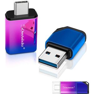Usb 3.0 Kleurrijke Gradient Verlichting TYPE-C Met Adapter Flash Drive 64Gb 128Gb Usb Memory Stick 32Gb 16gb Hoge Snelheid Mini Usb 3.0
