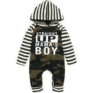 Citgeett Herfst Baby Jongens Jumpsuit Casual Kids Brief Print Lange Mouwen Katoen Hooded Camouflage Romper