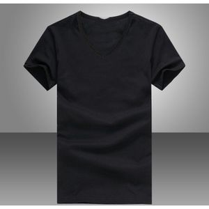 Mannen Zomer T-shirt Effen Zwart Wit Eenvoudige Tops Korte Mouwen V-hals Koreaanse Stijl Slim Fit Casual T-Shirts Mannelijke kleding Tees