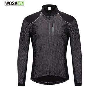 Mannen Fietsen Jas Winter Thermische Warm Fleece Mtb Fiets Kleding Sportkleding Winddicht Jas Reflecterende Fietsen Jas