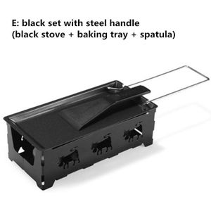 Draagbare Non-stick Metalen Kaas Raclette Oven Grill Plaat Rotaster Bakplaat Kachel Set Thuis Keuken Boter Kaas Bakken tool