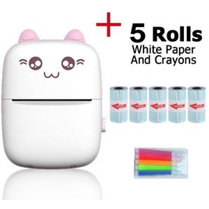 Draagbare Thermische Printer Draadloze Mini Kat Print Foto Pocket Thermische Label Printer 58Mm Printing Bluetooth Android Ios Printers