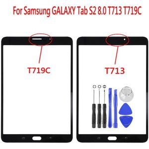 8.0 Inch Voor Samsung Galaxy Tab S2 8.0 T713 T719 T719C Touch Panel Lcd Scherm Front Outer Glas lens Cover Panel + Gereedschap