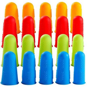 Siliconen Vinger Beschermers, 20 Pcs Finger Protector Lijm Tool Vinger Caps Silicone Finger Guards, non-stick Vinger Cover Voor S