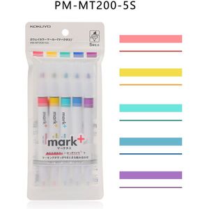 Jianwu 5 Stks/set Kokuyo Leuke Dubbele Hoofd Marker Markeerstift Creatieve Gekleurde Markeerstift Diy Journal Kunst Levert Briefpapier