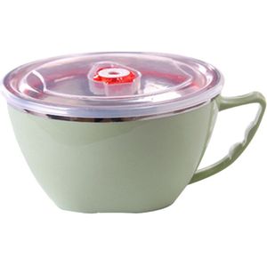1 Pc Rvs Noodle Kom Met Handvat Voedsel Container Rijstkom Soep Kommen Keuken Servies Lichtgewicht Voor Kids