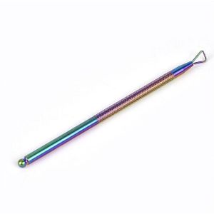 Rvs Nail Cuticle Clipper Pusher Tweezer Regenboog Kleur Dode Huid Vork Uv Gel Polish Verwijder Manicure Groef Schaar