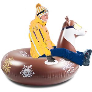 Pvc Husky Winter Multifunctionele Sneeuw Buis Opblaasbare Slee Zomer Zwembad Float Met Grip Handvatten Voor Volwassenen 117x87cm