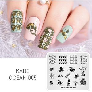 KADS Nail Art Template 7 Ontwerpen Dieren & Zeedieren Patroon Image Template Nail Stempelen Plaat Nail Art Stencils