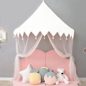 Nordic Kids Play Tent Roze Prinses Kasteel Speelhuis Tipi Enfant Indoor Baby Meisjes Crib Canopy Netto Bed Tent Kinderen room Decor