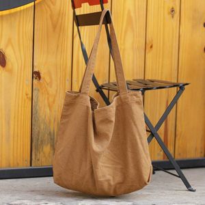 Grote Size Canvas Handtas Eenvoudig Katoen Stof Grote Capaciteit Tote Bag Voor Vrouwen Unisex Herbruikbare Boodschappentas Shopper Hobo