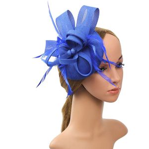 Vrouwen Dames Solid Handgemaakte Tovenaar Feather Mini Top Hat Haar Clip Bruid Wedding Party Cap