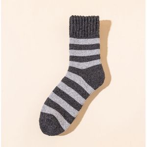 5Pairs/Mannen Sokken Super Dikke Winter Warme Wollen Sokken Te Weerstaan Koude Gestreepte Badstof Warme Sokken Super dikke Medium Buis Wol Sokken