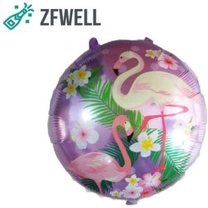 ZFWELL 1 stks/partij 18-inch Flamingo Eenhoorn Aluminium Ronde Ballon Thema Party Verjaardagsfeestje Decoratie Douche Decoration8.5