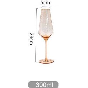 Thuis Wijn Glas Cocktail Champagne Cup Nordic Stijl Gouden Rand Kristallen Glazen Beker Grote Capaciteit Diamant Vorm Rode Wijn Glas
