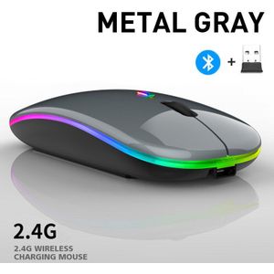 Bluetooth Draadloze Muis 2.4G Ontvanger Gaming Muis Met Usb Oplaadbare Rgb Gamer Mouse Voor Pc Laptop Notebook Computer