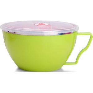 Keuken Servies Terrines Roestvrij Staal Kleur solid PP plastic instant noedels handvat Kom Met Deksel