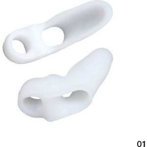 1 Paar Duim Valgus Beschermer Siliconen Gel Voet Vingers Twee Hole Teen Separator Bunion Regelaar Hallux Valgus Guard Voetverzorging