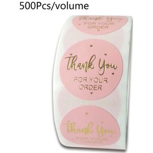 500 Stuks Dank U Voor Uw Bestelling Stickers Met Goud Folie Ronde Seal Labels Handgemaakte Scrapbooking Verpakking Briefpapier Decora