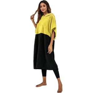 Extra Grote Dikke Vrouwen Hooded Strand Handdoek Veranderende Gewaad Kleur Contrast Surf Poncho Quick Dry Microfiber Badstof XCVDFW1