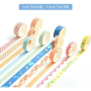 Grid Washi Tape Koreaanse Briefpapier Papier Afplakband 10 Stks/set Washitape Leuke Plakband Cinta Adhesiva Decorativa Papeleria