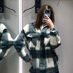 Winter Jassen En Jacks Vrouwen Leuke Plaid Jas Losse Koreaanse Jassen Dames Oversized Jas Winter Jassen Vrouwelijke Herfst