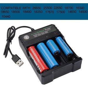 Universal Smart Oplaadbare Li-Ion Batterij Lader Voor 18650 18500 16340 14500