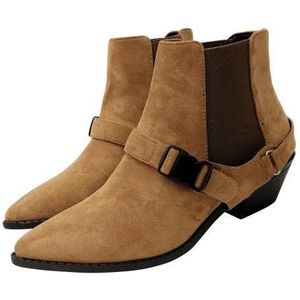 Schoenen Vrouw Platte Laarzen Ronde Neus Laarzen-Vrouwen Winter Schoeisel Luxe Lage Rock Mid Kalf Mid-kalf Herfst Dames Poin