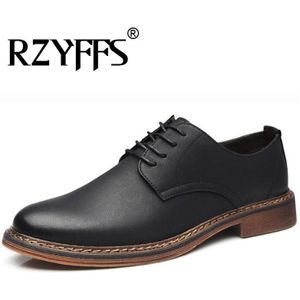 Top Mannen Flats Mode Jurk Lederen Casual Werk Schoenen Ademende mannen Oxford Formele Schoenen A52-33