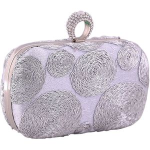 Mini Punk Clutch Bag Craft Zwart Zilver Staal Weven Paisley Clutch Handtas Vakmanschap Dames Avondtassen