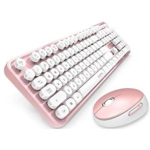 Bluetooth-Compatibel Toetsenbord Usb Draadloze Gemengde Kleur Ronde Keycap Plastic Panel Mobiele Telefoon Toetsenbord Afneembare Key Cap