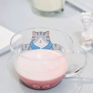 Ruida Ins Creatieve Glas Ontbijt Melk Cup Kat Cup Hond Leuke Styling Koffie Mok Home Hotel Japanse Stijl Drinkware Grappig