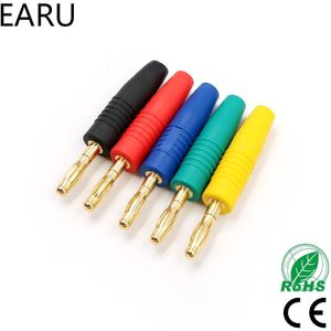 4 stks 4mm Pluggen Vergulde Musical Speaker Kabel Draad Pin Banana Plug Connectoren Socket Rood Zwart Blauw groen Geel