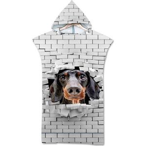 Bad Strand Handdoek Met Kap Microfiber Hooded Gewaad Handdoek Poncho Zwemmen Strand Surfen Vrouw Badjas Beachwear