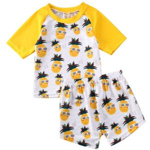 Peuter Baby Kids Boy Tops Casual Eenvoudige Badmode Ananas Shorts Badpak Outfits Set Kleding